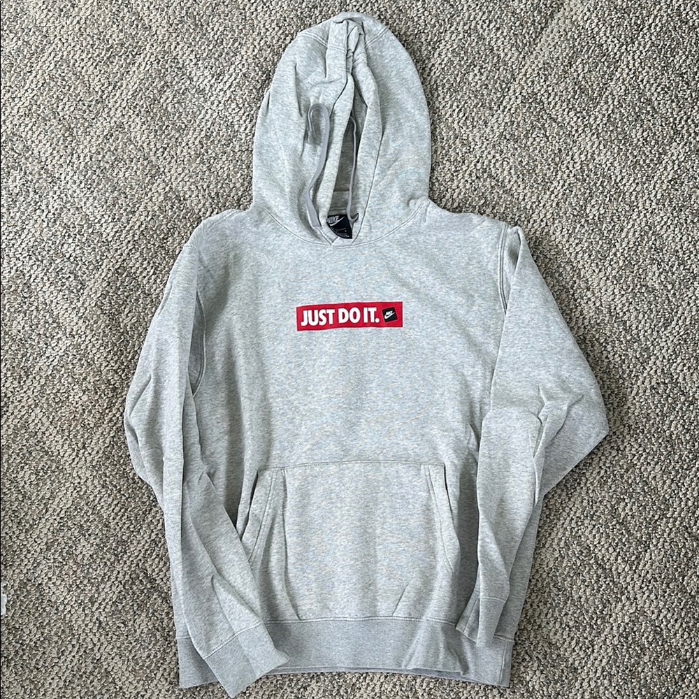 Grey Nike Just Do It Hoodid
